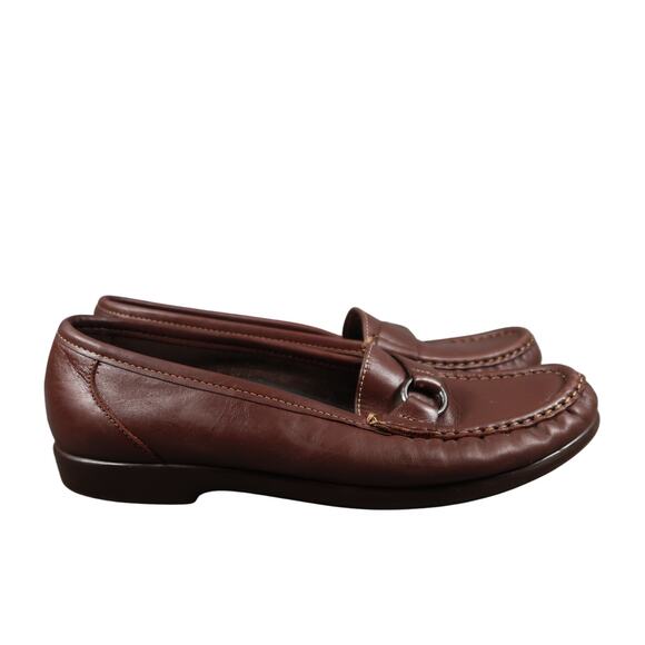 SAS Shoes Womens 9 W Loafer Moccasins Slip On Tripad Comfort Leather Brown Moc - Picture 1 of 13
